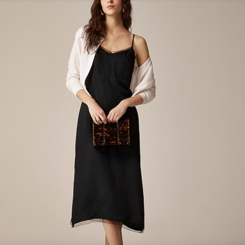 NWT J.Crew Natasha Slip Dress Black Size 6 - Picture 2 of 8